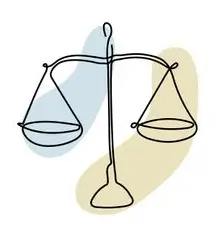 Eenvoudige illustratie van een balansweegschaal, symbool voor het afwegen van de voor- en nadelen van het werken als ZZP'er in de zorg.